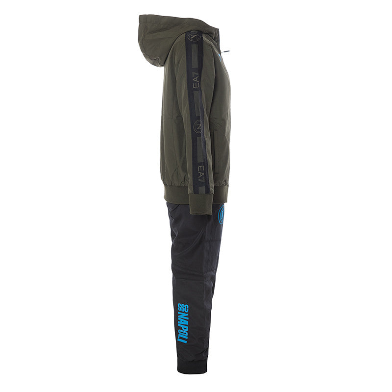 SSC Napoli Tuta Nylon con Cappuccio Olive Night Junior 2024/2025