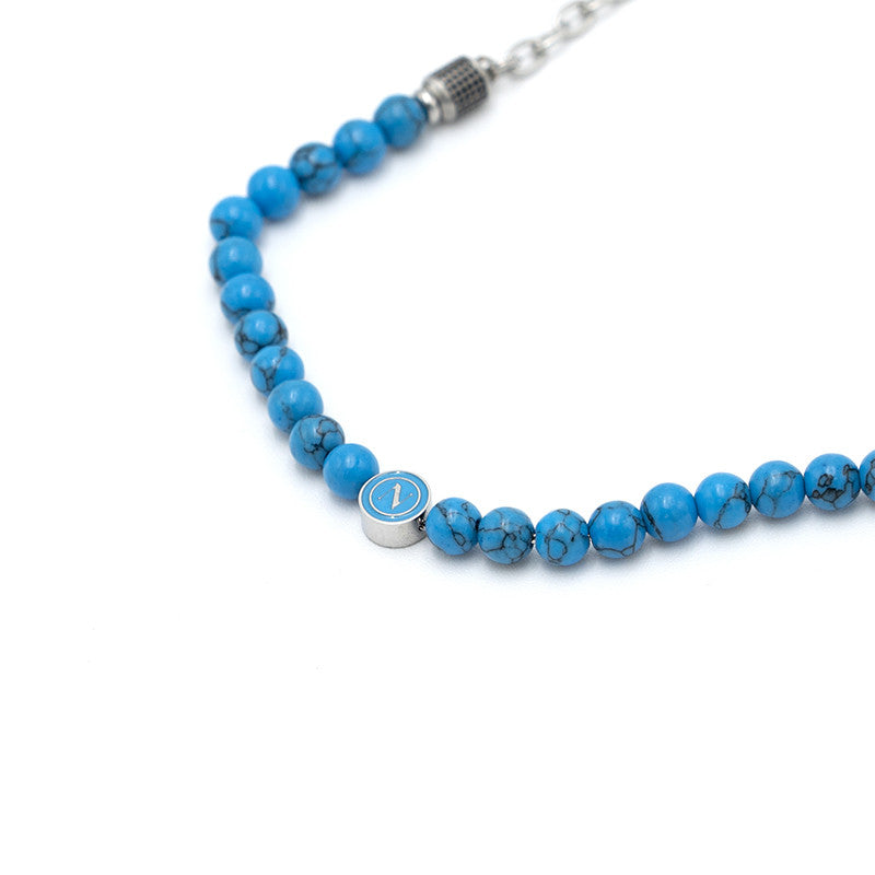 SSC Napoli Bracciale Azzurro con Pietre Naturali