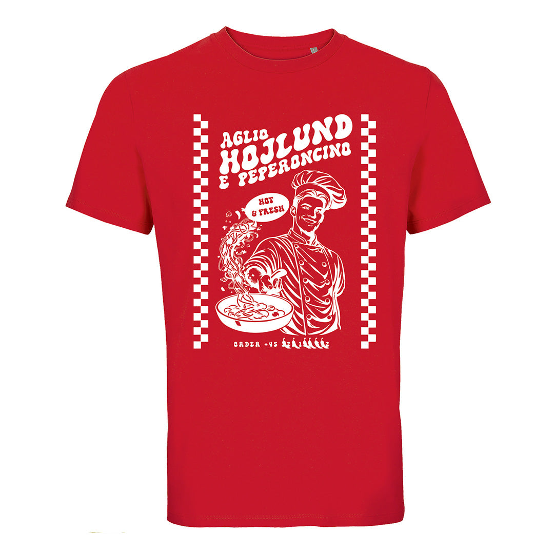 SSC Napoli Linea Admin T-Shirt Rossa Aglio Hojlund e Peperoncino