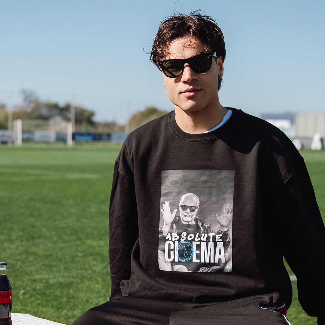 SSC Napoli Linea Admin Felpa Nera Absolute Cinema