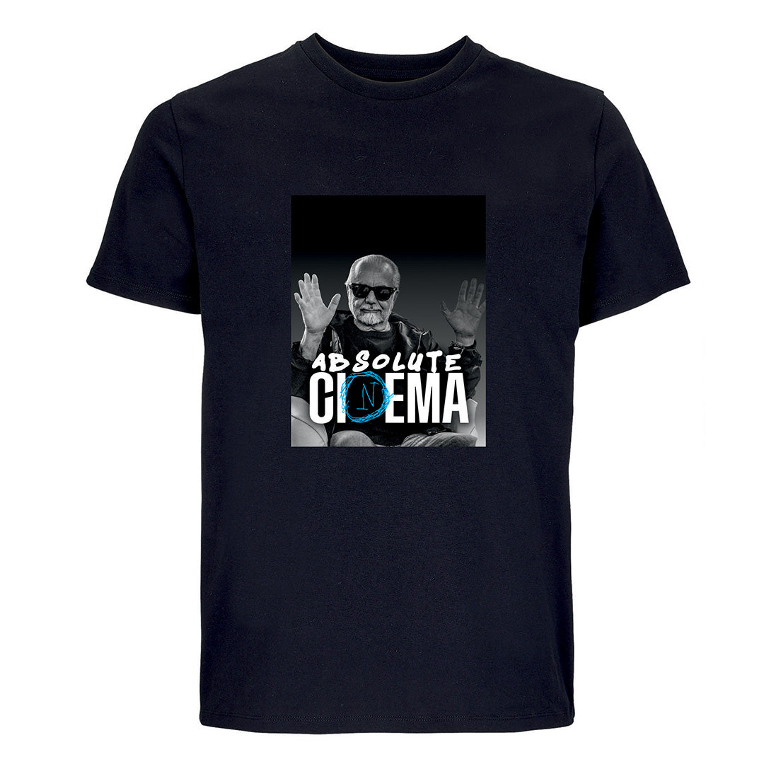 SSC Napoli Linea Admin T-Shirt Nera Absolute Cinema