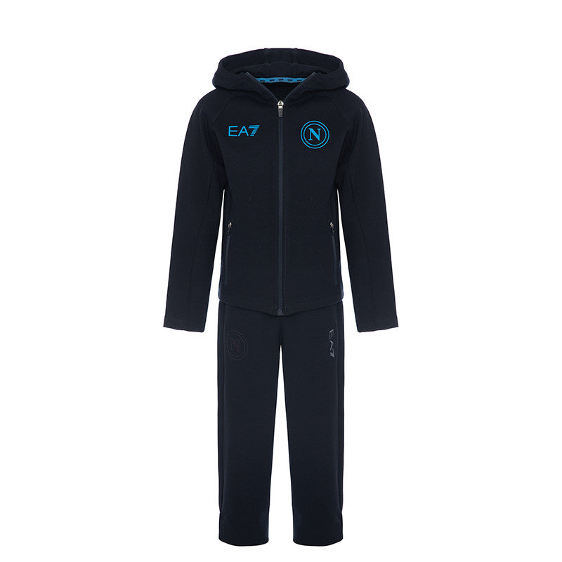 SSC Napoli Navy Blue Interlock Tracksuit with Cap 2023/2024 for Kids