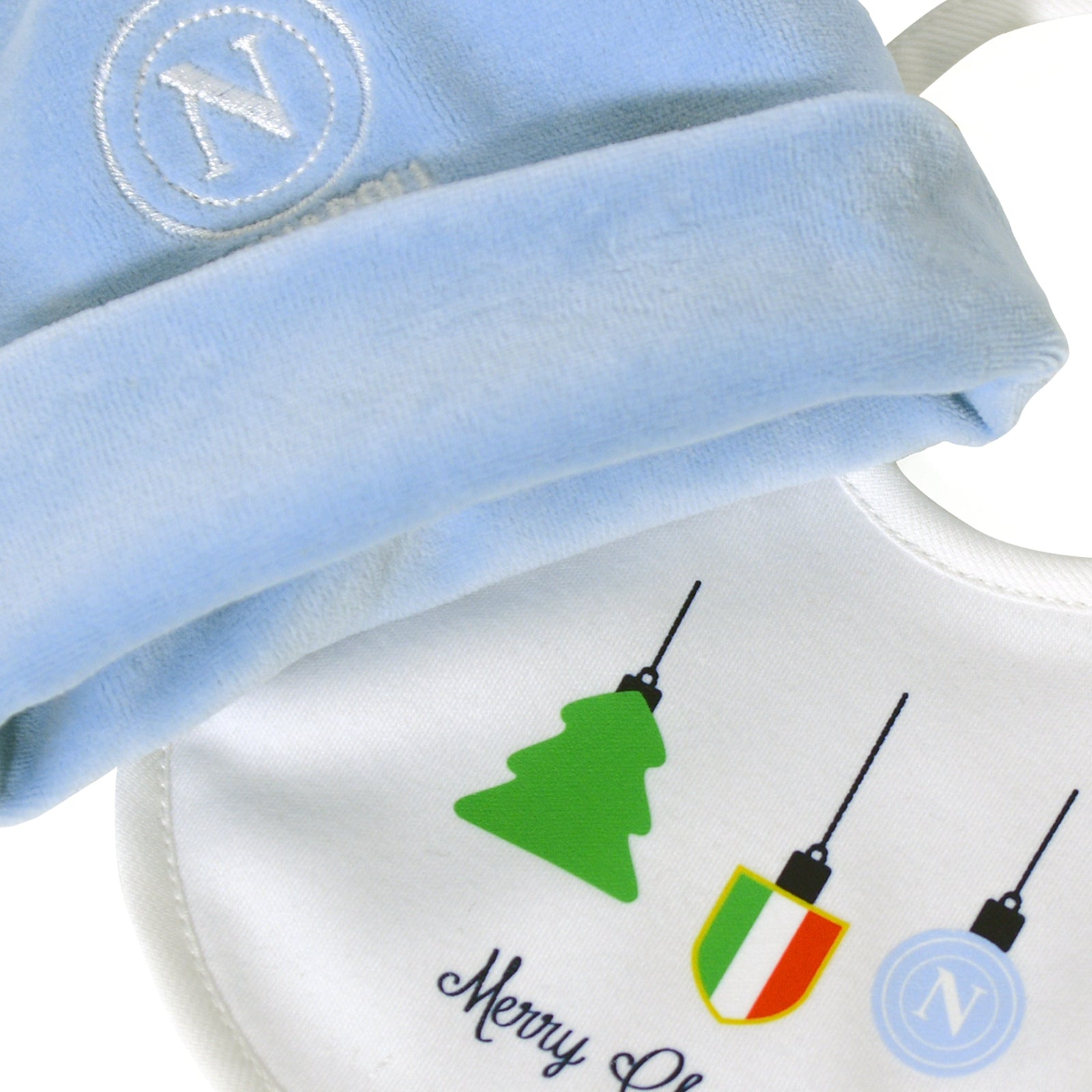 SSC Napoli Set Cappellino e Bavaglino Natalizio