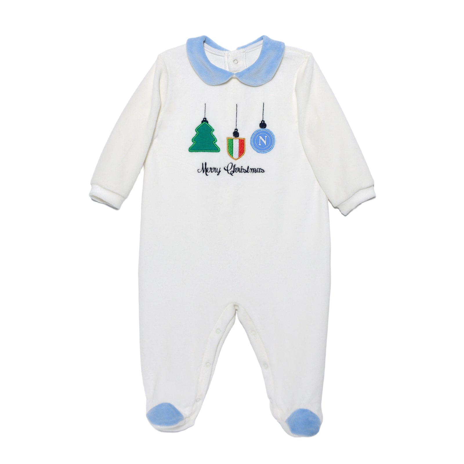 SSC Napoli Tutina in Ciniglia Natalizia Bianco/Azzurra