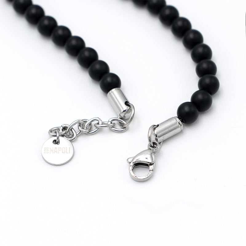 SSC Napoli Scudetto Bracelet with Black Stones