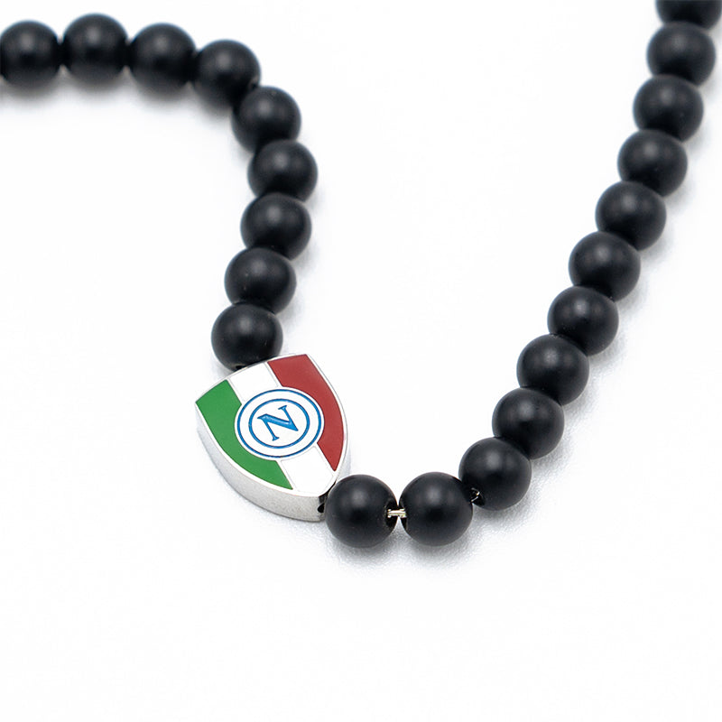 SSC Napoli Scudetto Bracelet with Black Stones