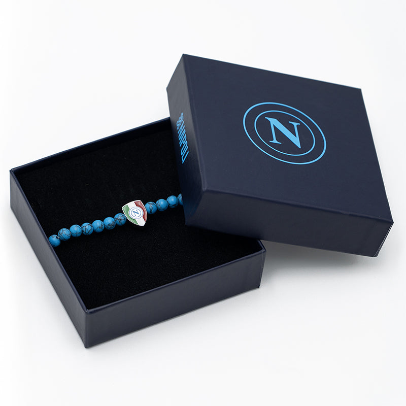 SSC Napoli Scudetto Bracelet with Sky Blue Stones