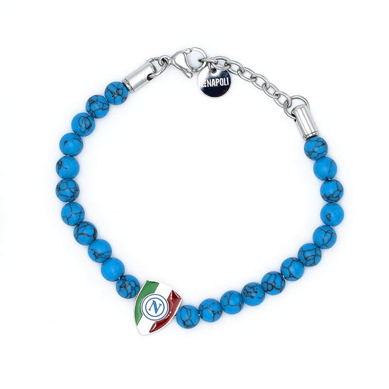 SSC Napoli Scudetto Bracelet with Sky Blue Stones