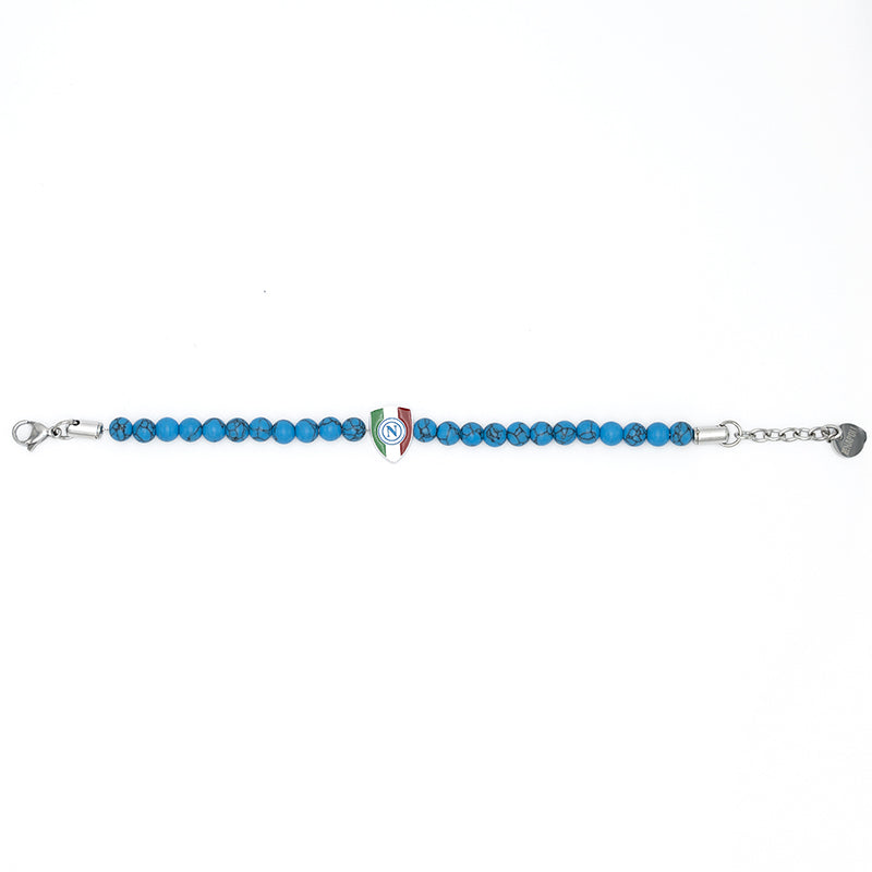 SSC Napoli Scudetto Bracelet with Sky Blue Stones