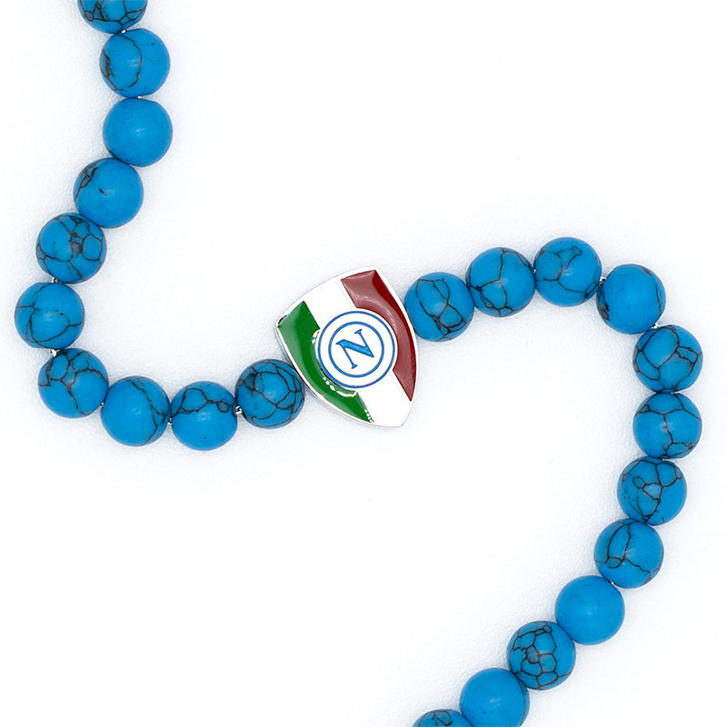SSC Napoli Scudetto Bracelet with Sky Blue Stones
