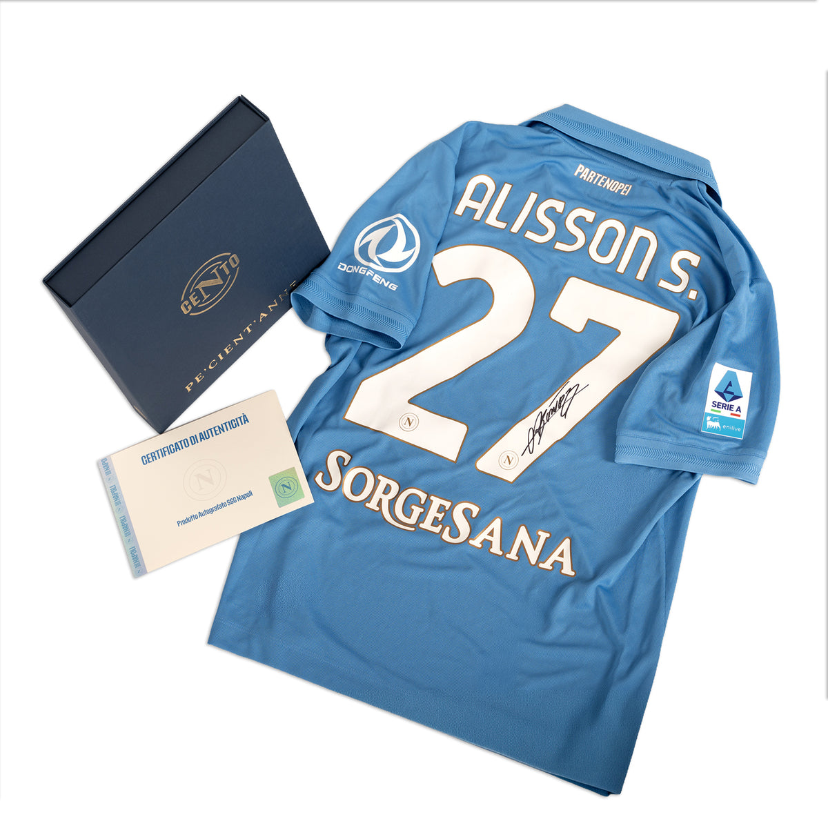 SSC Napoli 2026/2027 Home Match Jersey autographed by Alisson in Premium Box