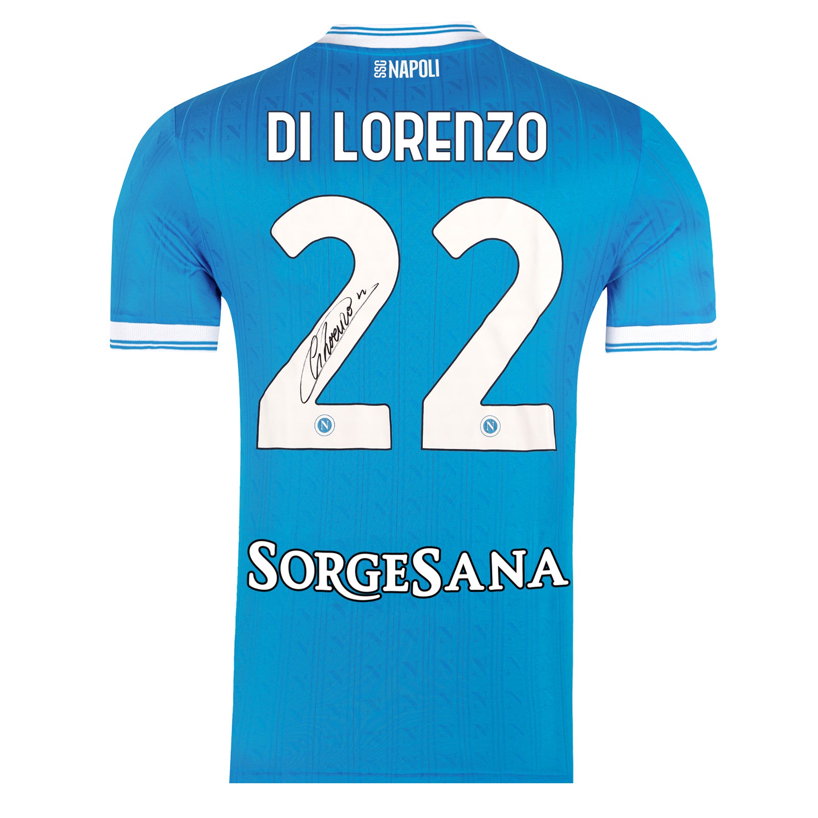 SSC Napoli Match Jersey Home 2025/2026 Signed by Di Lorenzo in Premium Box