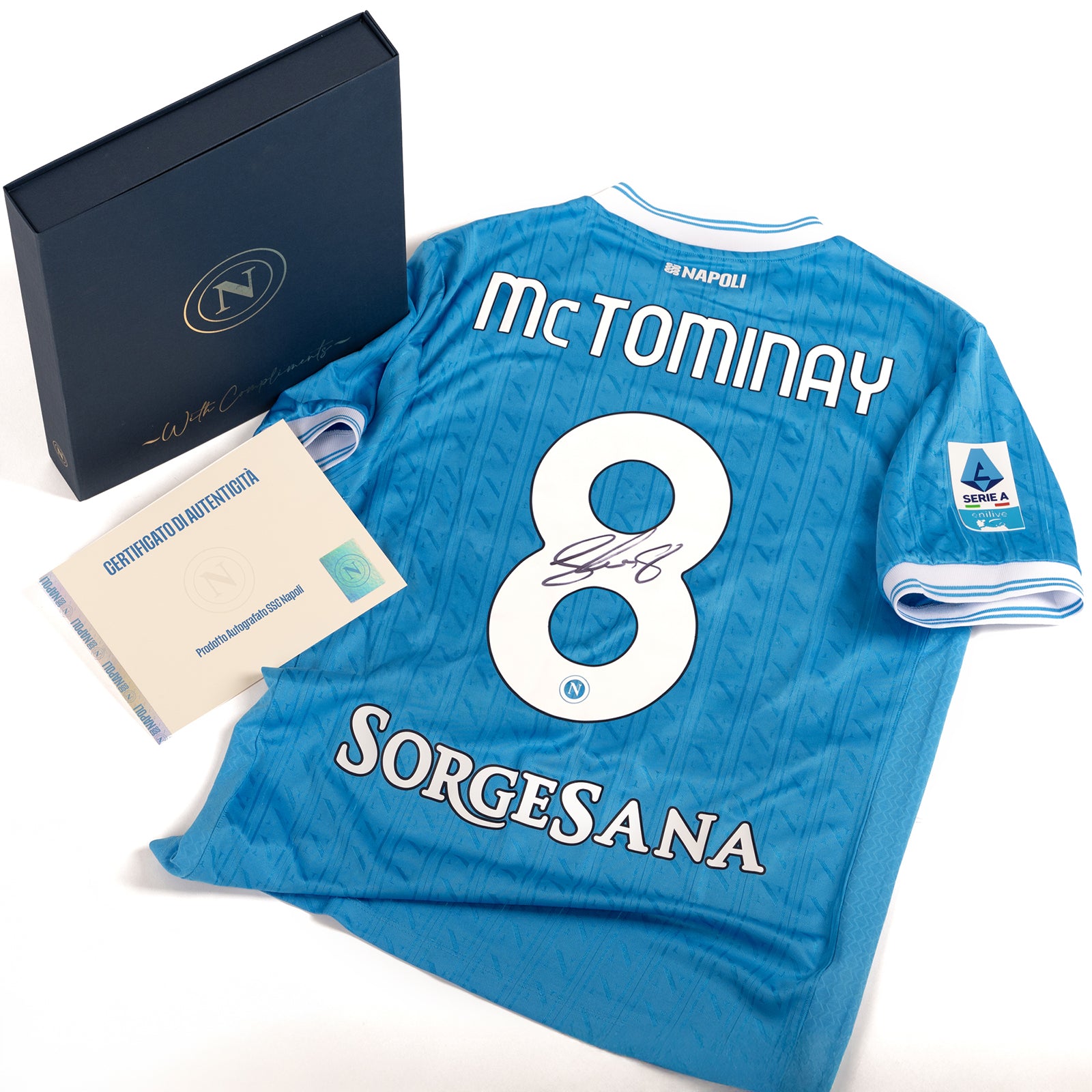 SSC Napoli Match Jersey Home 2025/2026 Signed by McTominay in Premium Box