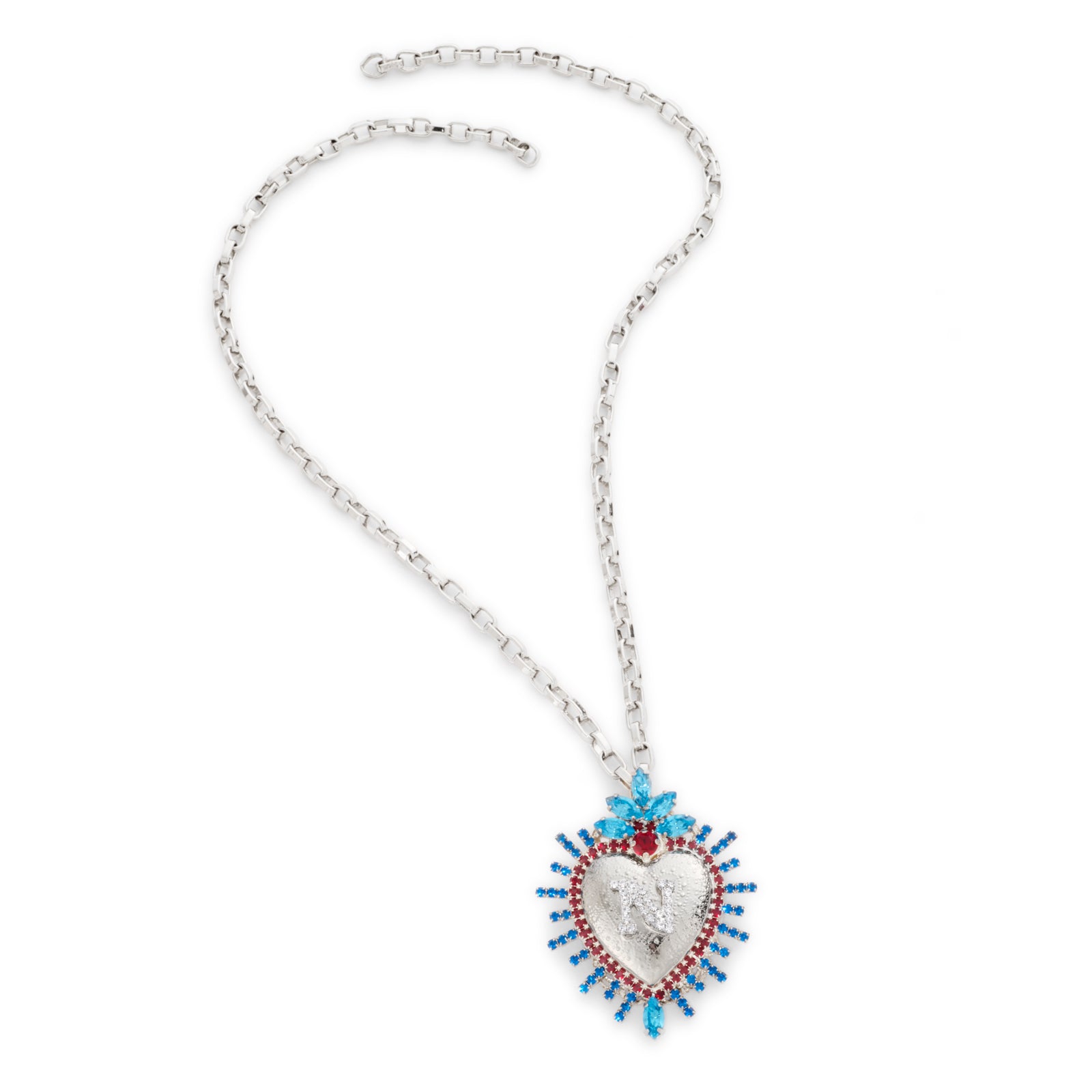SSC Napoli Aura Collection Sacred Heart Monogram Necklace