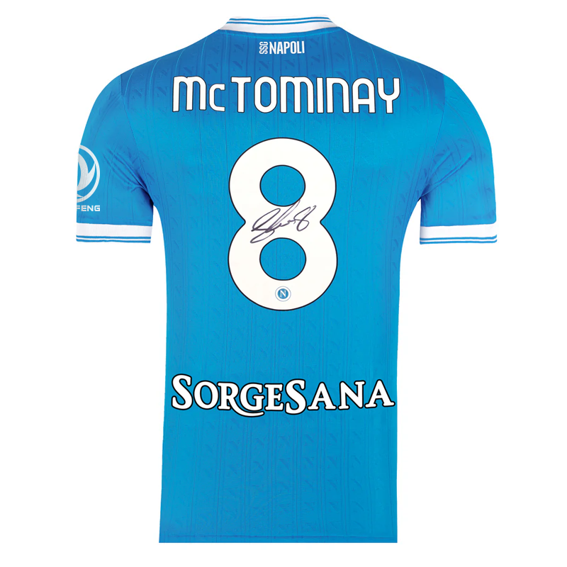SSC Napoli Maglia Gara Home 2025/2026 Autografata da McTominay in Premium Box