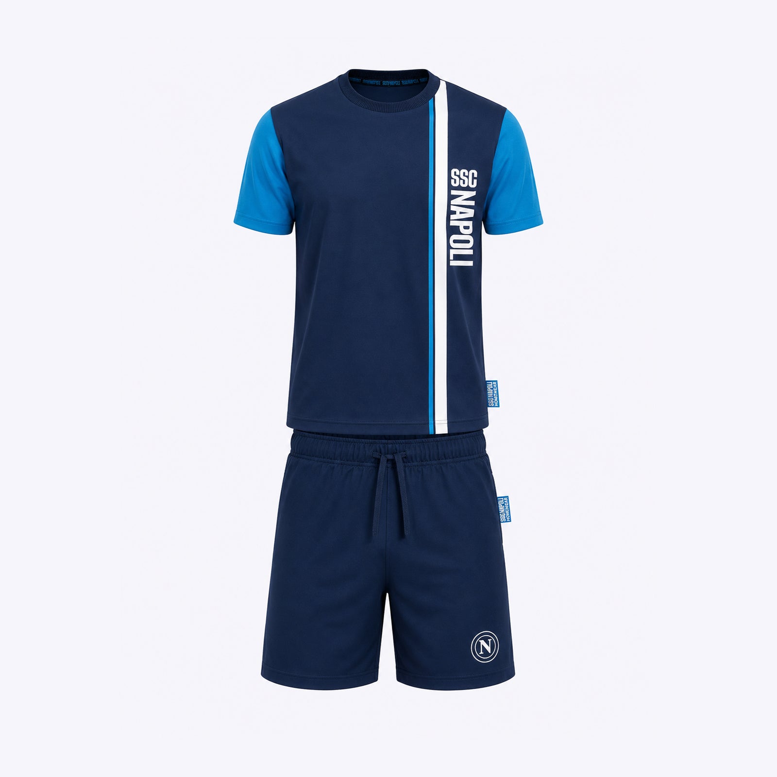 SSC Napoli Pigiama Corto Serafino Blu