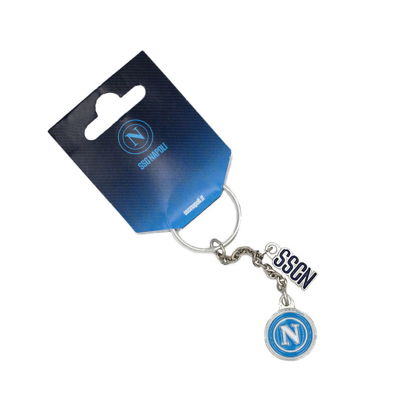 SSC Napoli Portachiavi Logo Azzurro con Ciondolo