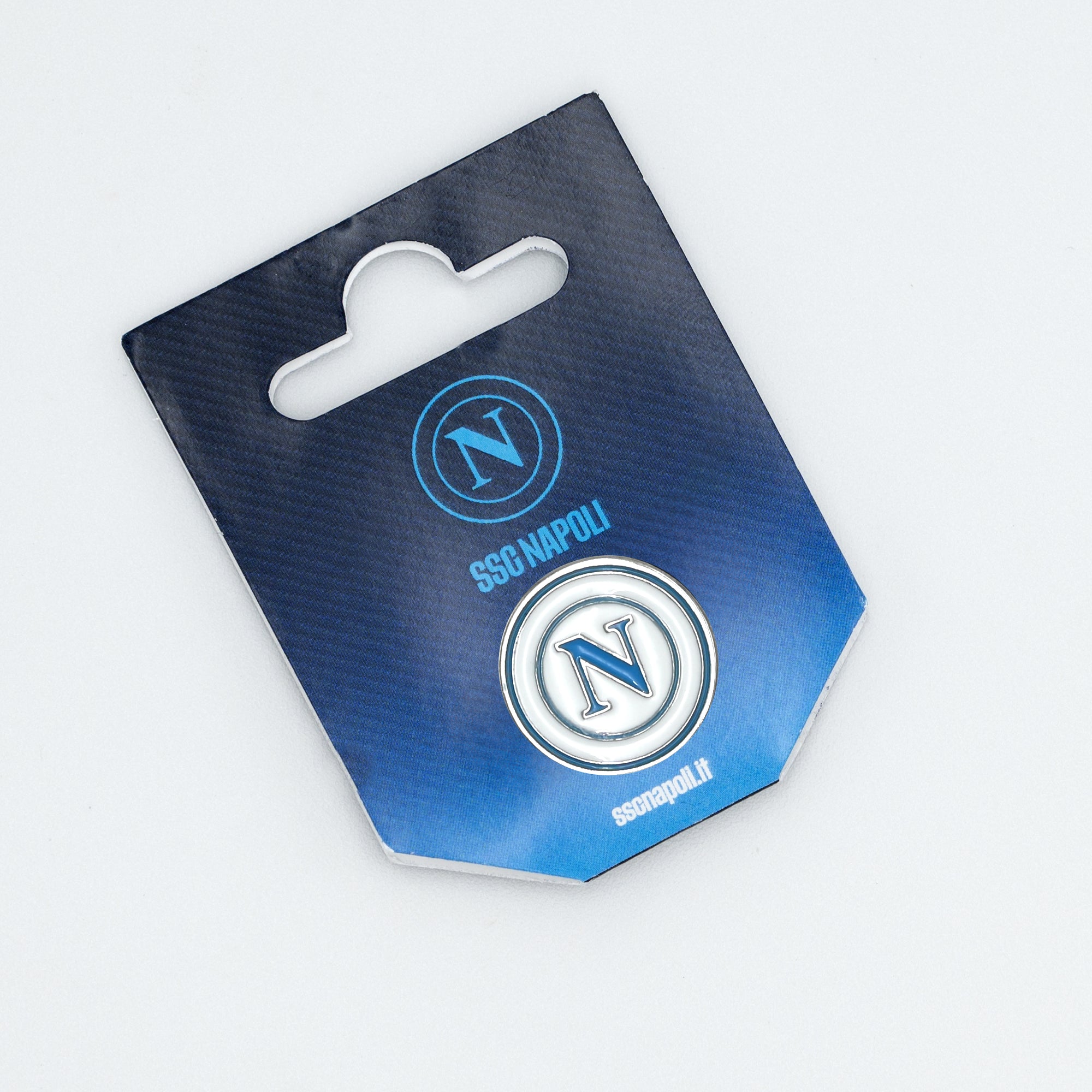 SSC Napoli White Pin with Sky Blue Logo