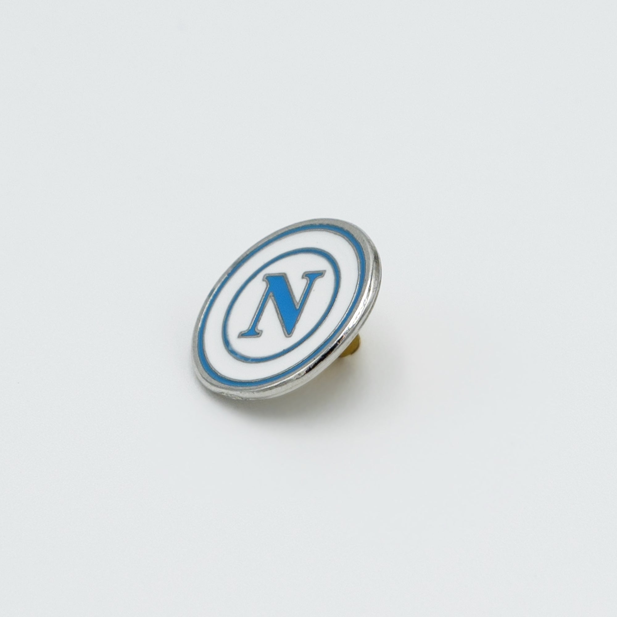 SSC Napoli White Pin with Sky Blue Logo