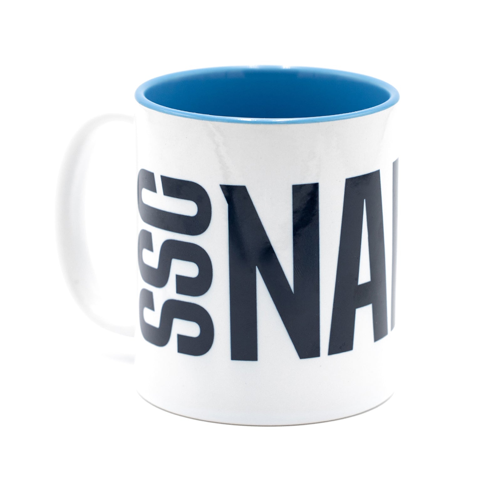 Mug with SSC Napoli lettering and light blue interior