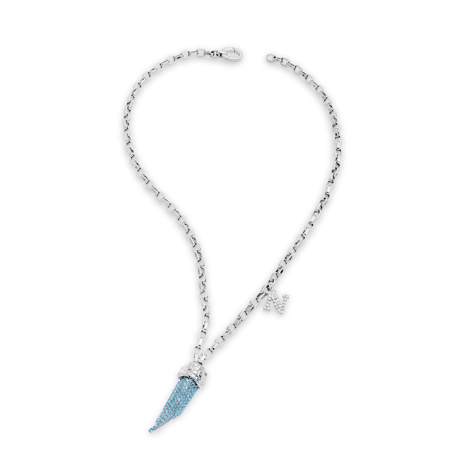 SSC Napoli Aura Collection Aquamarine Horn Necklace