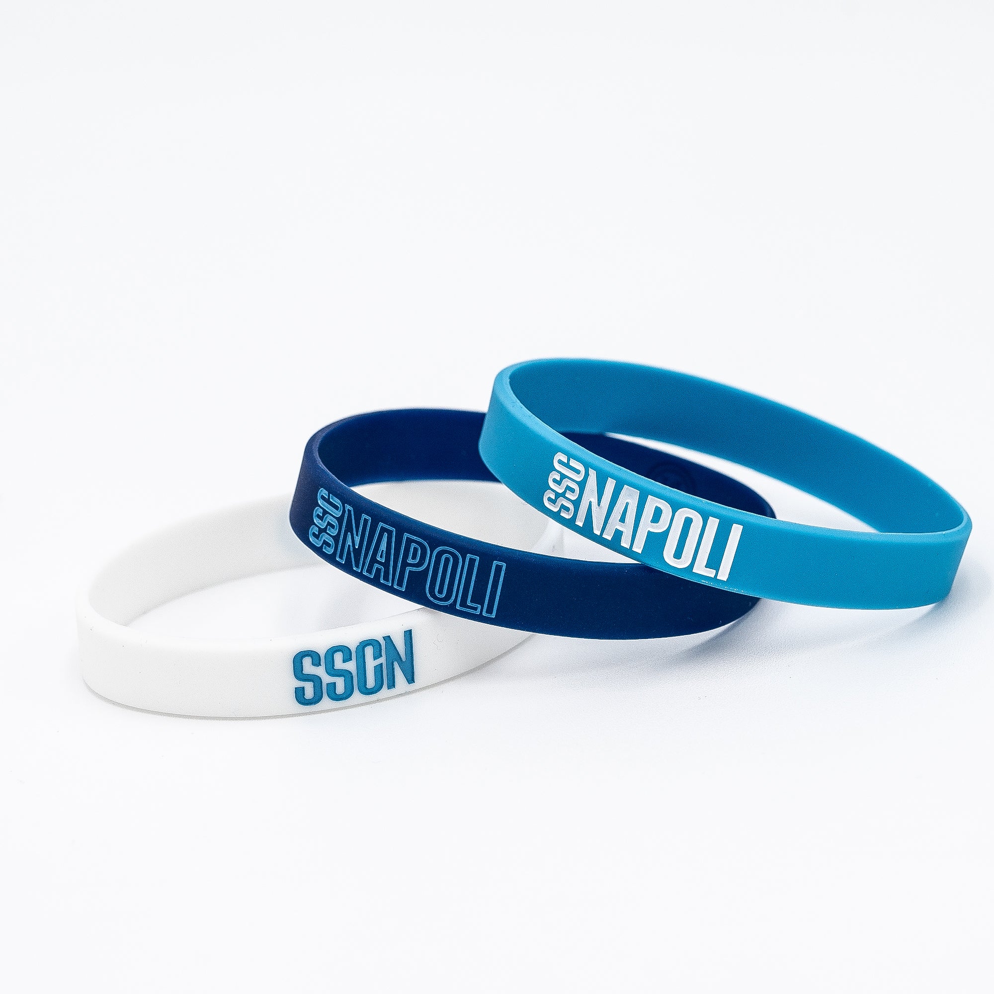 SSC Napoli Tris di Bracciali in Silicone