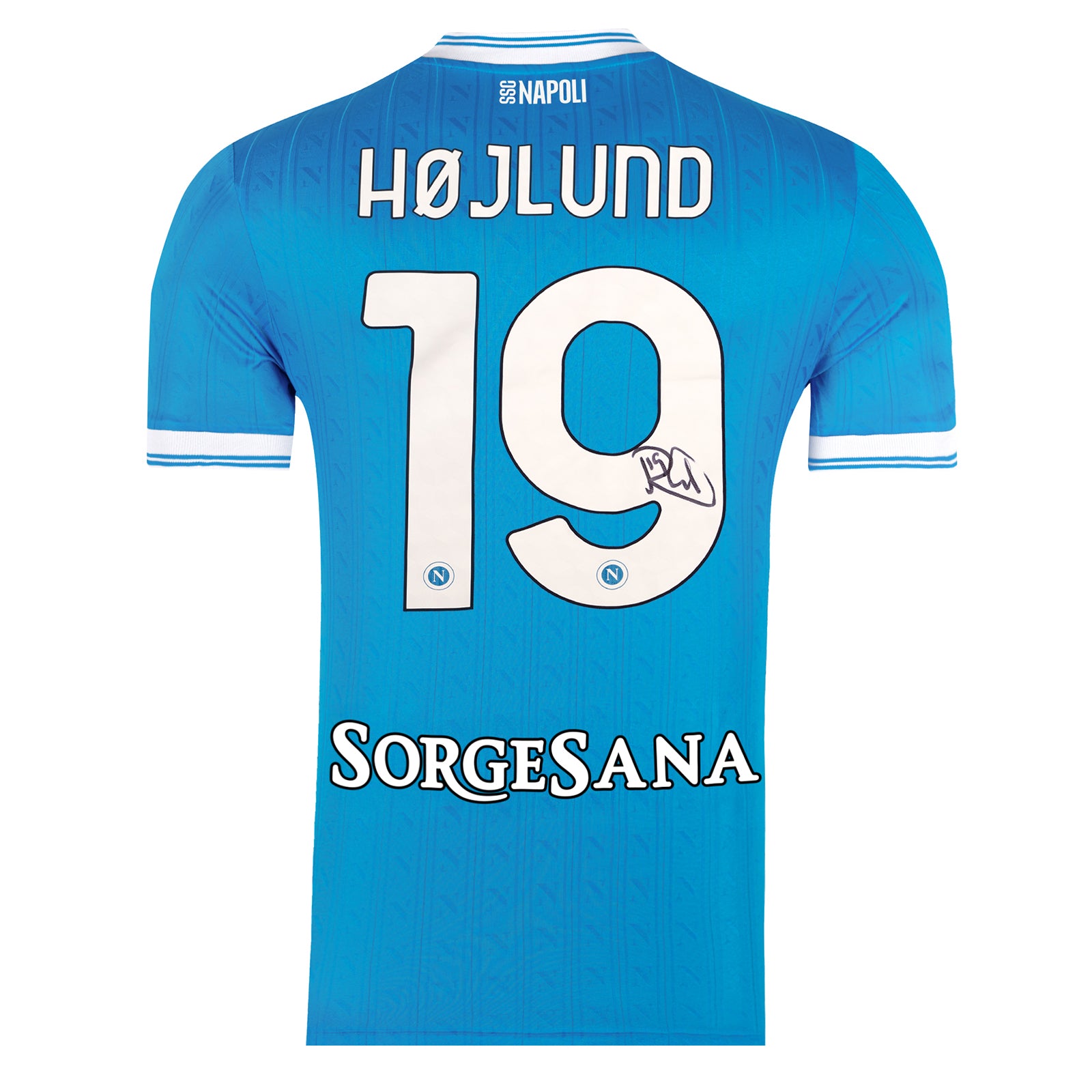 SSC Napoli Match Jersey Home 2025/2026 Signed by Hojlund in Premium Box
