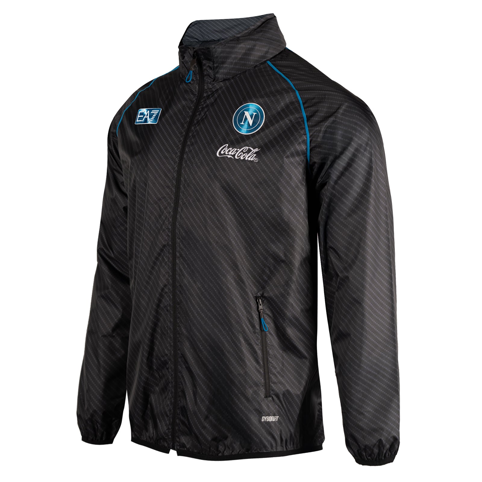 SSC Napoli Ebony Full Zip Windbreaker Jacket 2025/2026