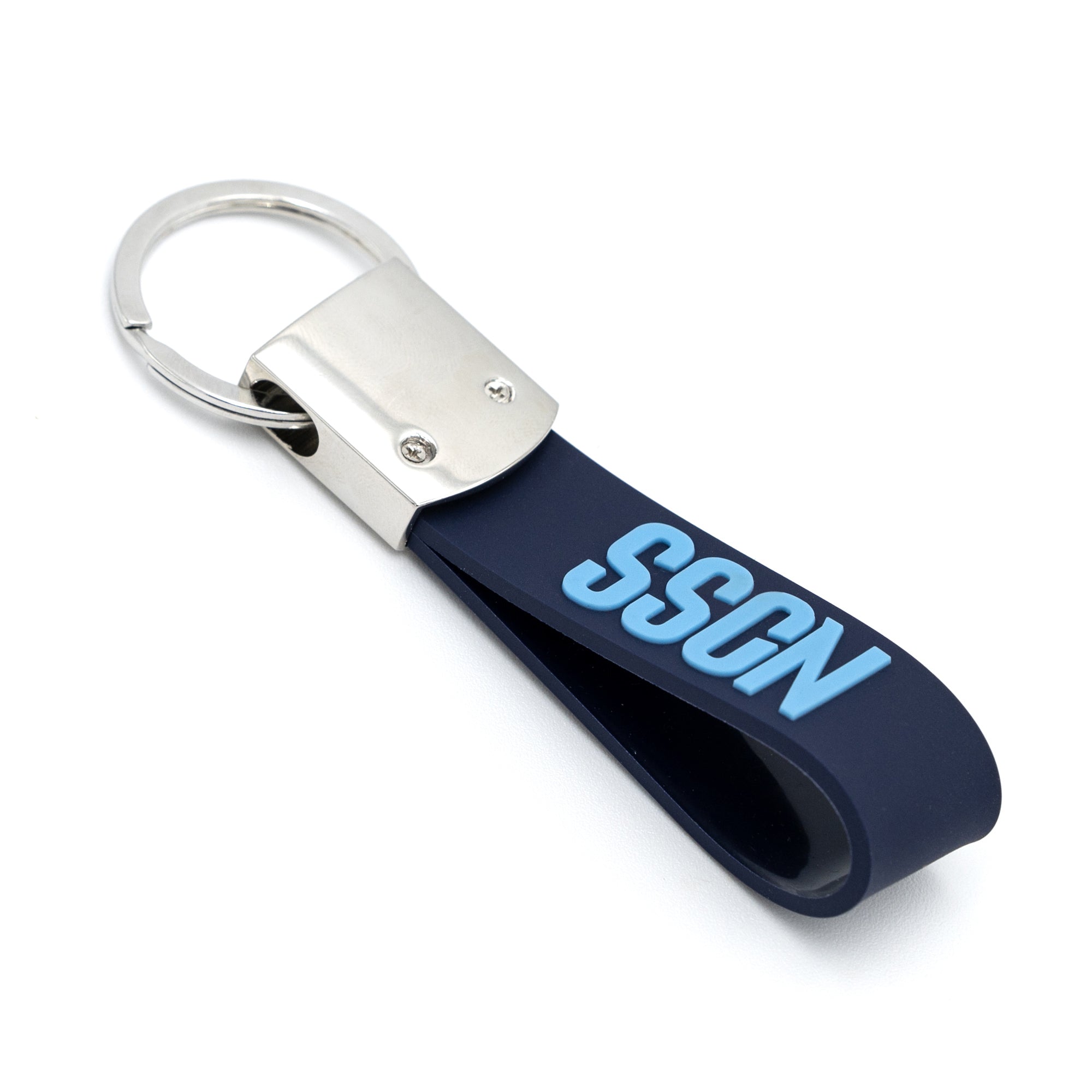 SSC Napoli Portachiavi in Gomma Blu Scuro