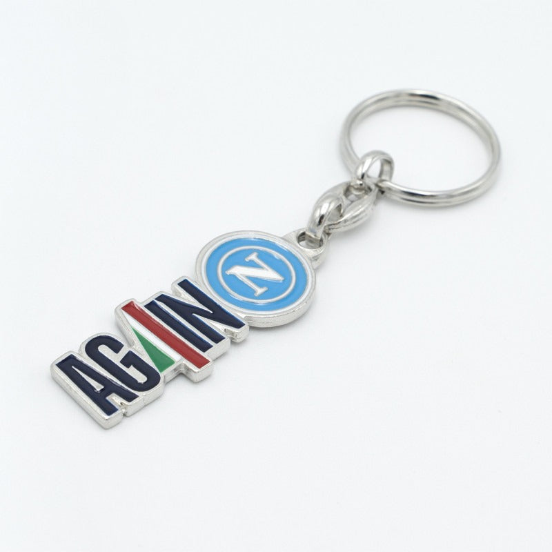 SSC Napoli Enamel Keychain with Club Logo and AG4IN writing