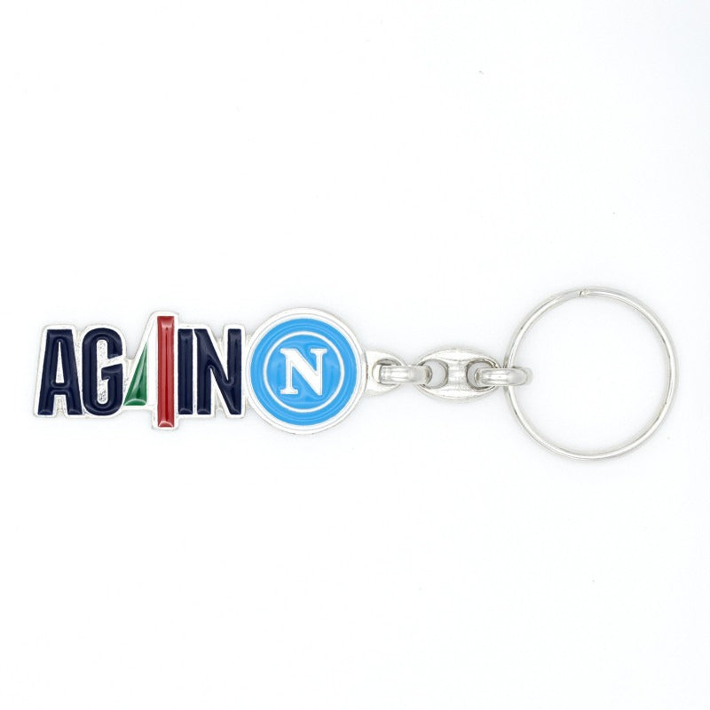 SSC Napoli Enamel Keychain with Club Logo and AG4IN writing