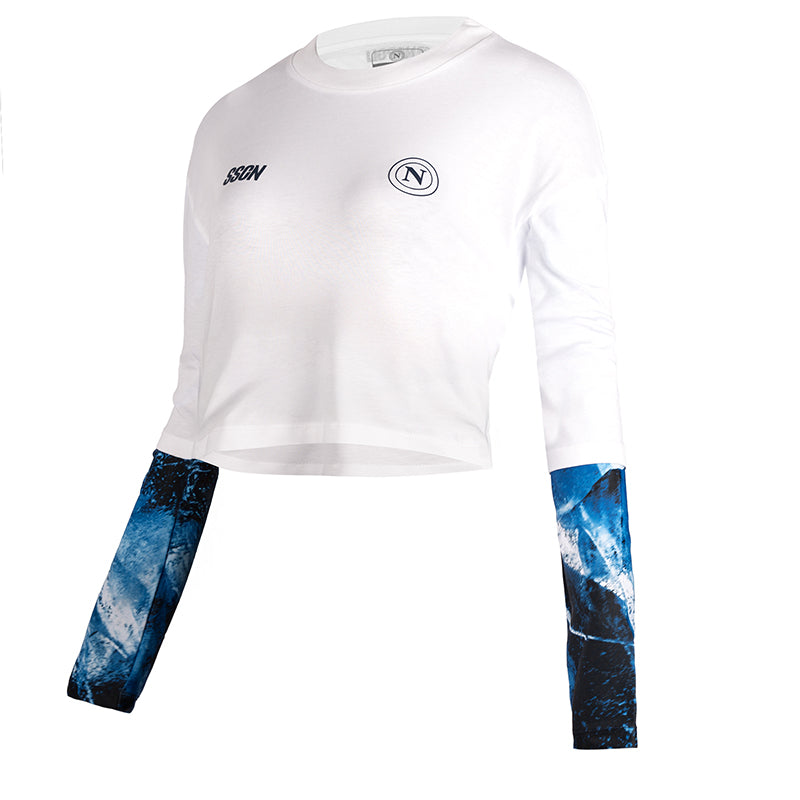 SSC Napoli T-Shirt Crop Marechiaro Bianca
