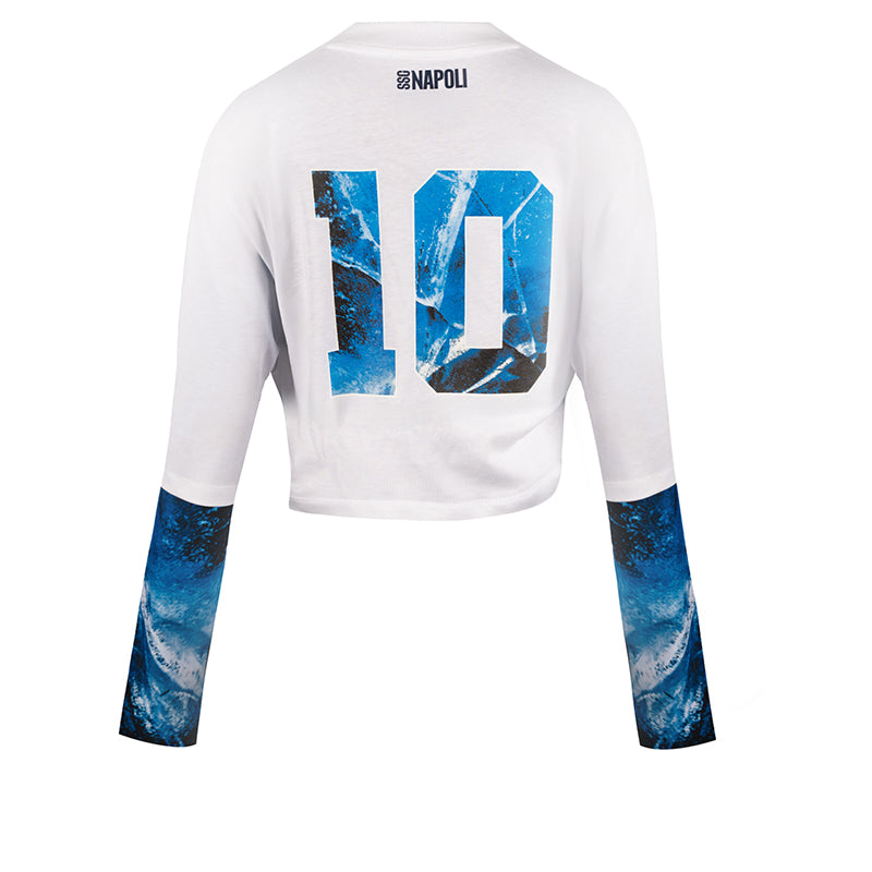 SSC Napoli T-Shirt Crop Marechiaro Bianca