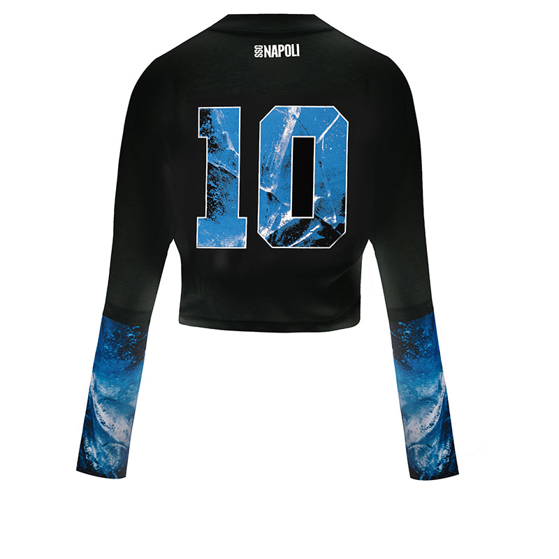 SSC Napoli T-Shirt Crop Marechiaro Nera