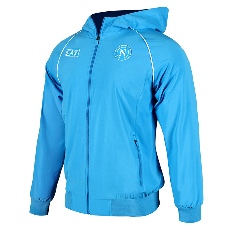 SSC Napoli Felpa Polystretch Con Cappuccio Azzurra 2025/2026