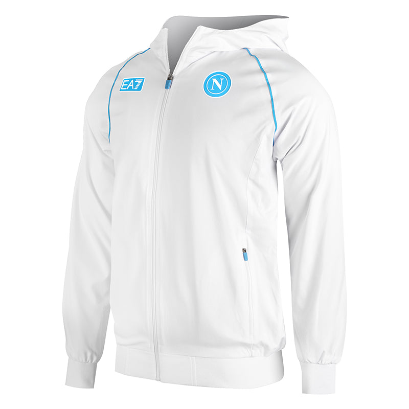 SSC Napoli Felpa Polystretch Con Cappuccio Bianca 2025/2026