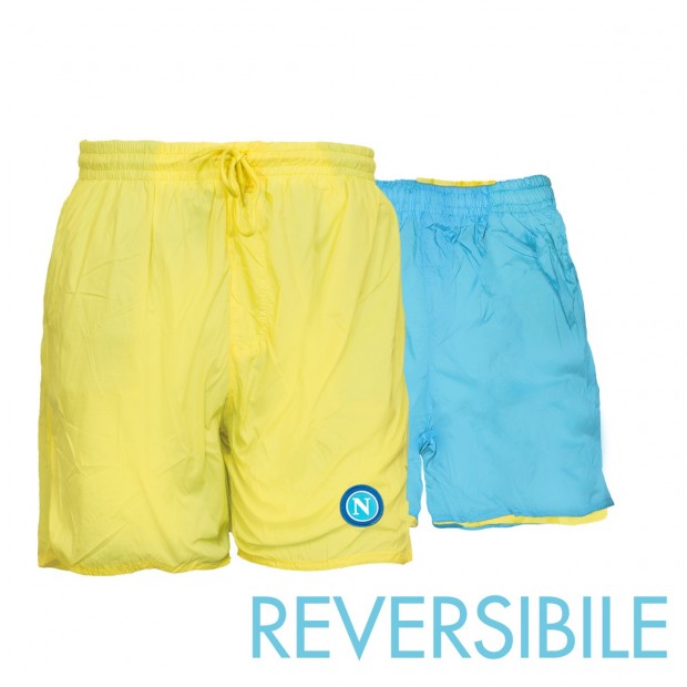 SSC Napoli Yellow/Sky Blue Reversible Swimming Trunks