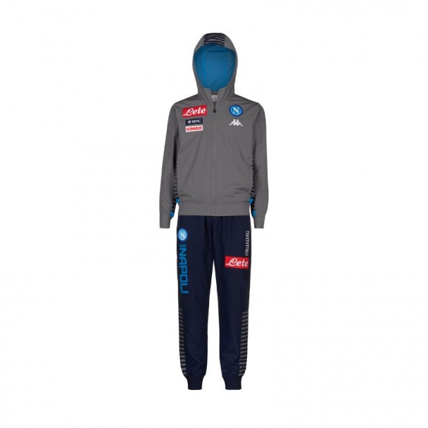 SSC Napoli Micro Grey Representation Tracksuit with Hood 2019/2020