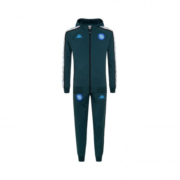 SSC Napoli Euro Green Teal Representation Tracksuit with Hood Youth 2020/2021