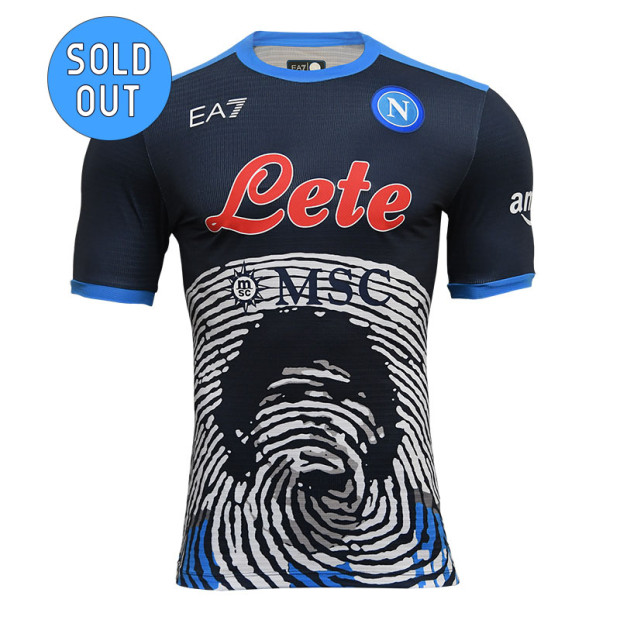 SSC Napoli Ltd Edition Dark Blue Maradona Match Shirt 2021/2022