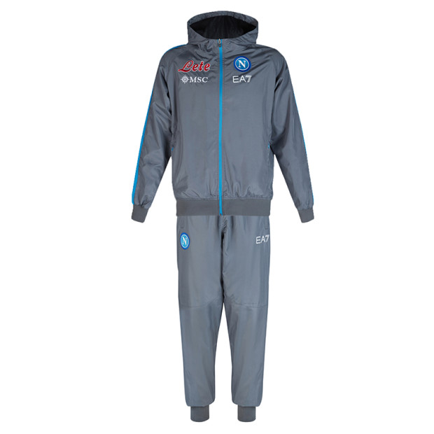 SSC Napoli Grey Micro Tracksuit with Hood 2022/2023