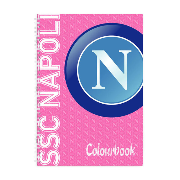 SSC Napoli A4 Pink Jersey Lined Notebook