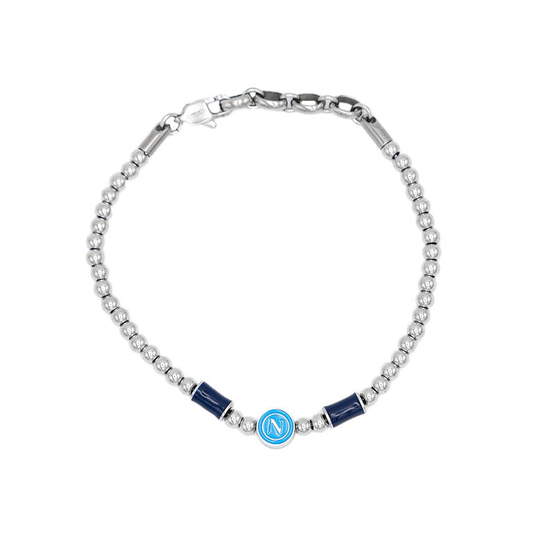 SSC Napoli Bracciale in Acciaio Logo