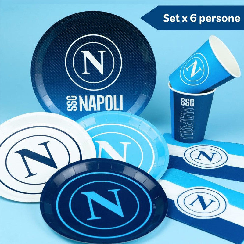 Set Tavola per Festa SSC Napoli per 6 Persone