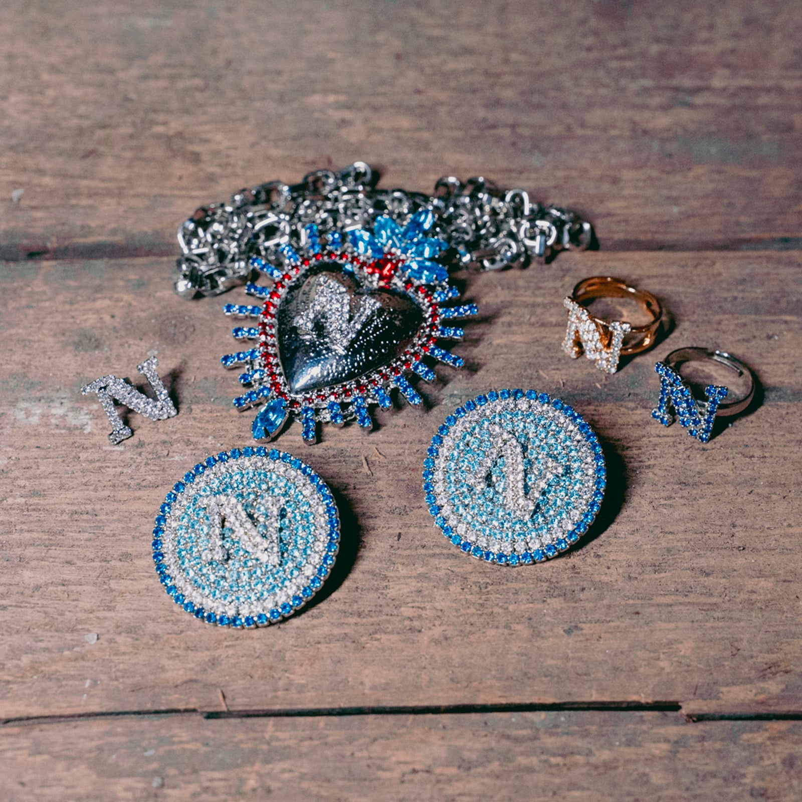 SSC Napoli Aura Collection Logo Earrings