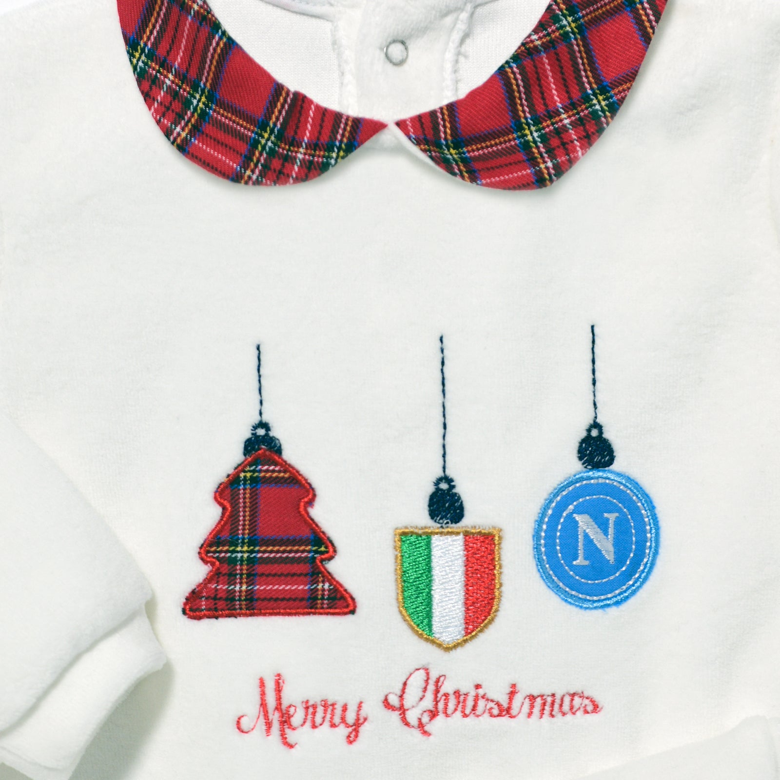 SSC Napoli Tutina in Ciniglia Natalizia Bianco/Rossa