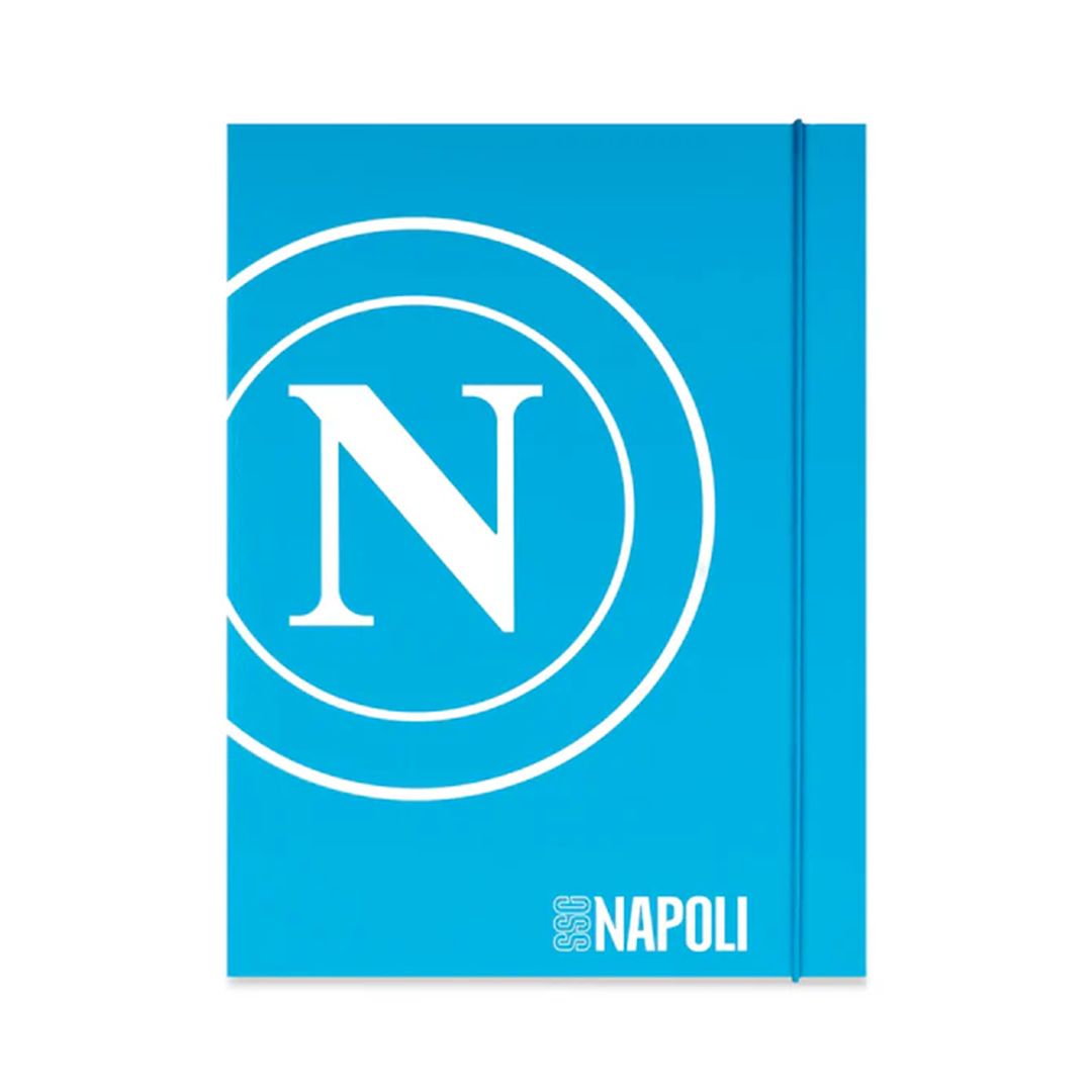 SSC Napoli Cartellina Con Elastico Azzurra