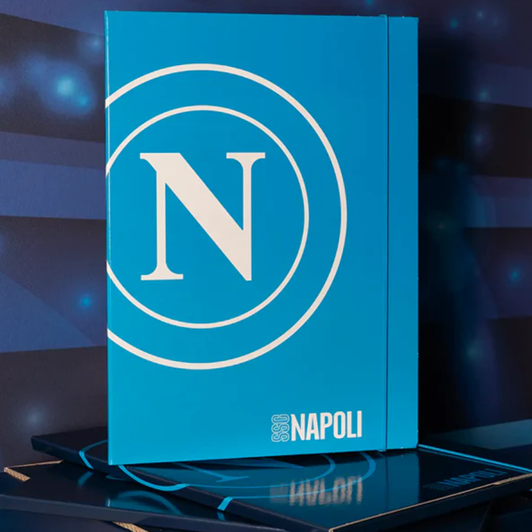 SSC Napoli Cartellina Con Elastico Azzurra