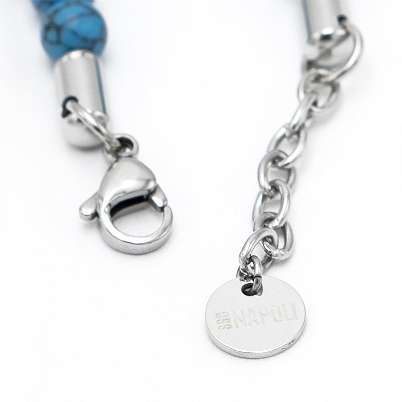 SSC Napoli Scudetto Bracelet with Sky Blue Stones