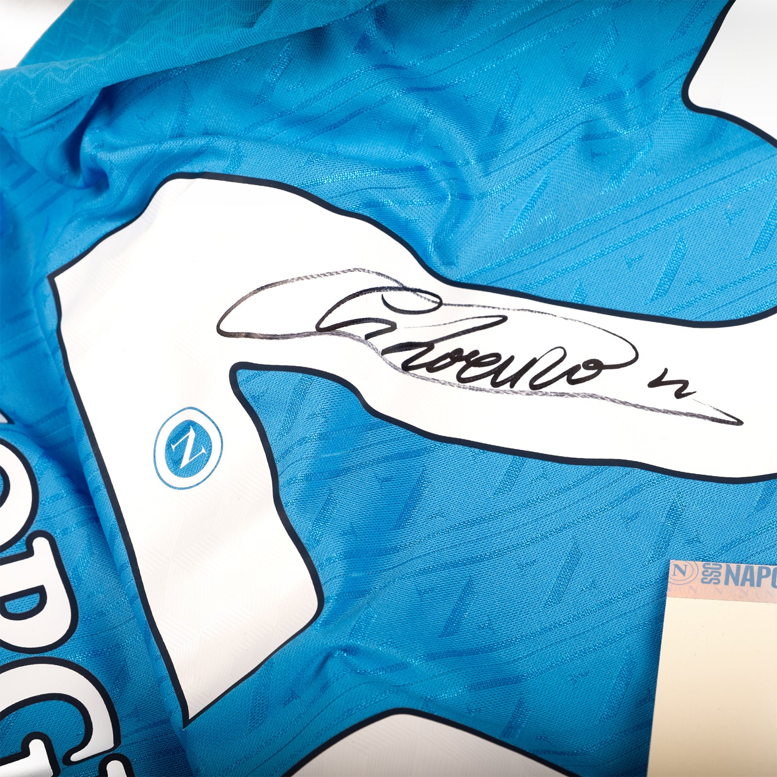 SSC Napoli Match Jersey Home 2025/2026 Signed by  Di Lorenzo in Premium Box
